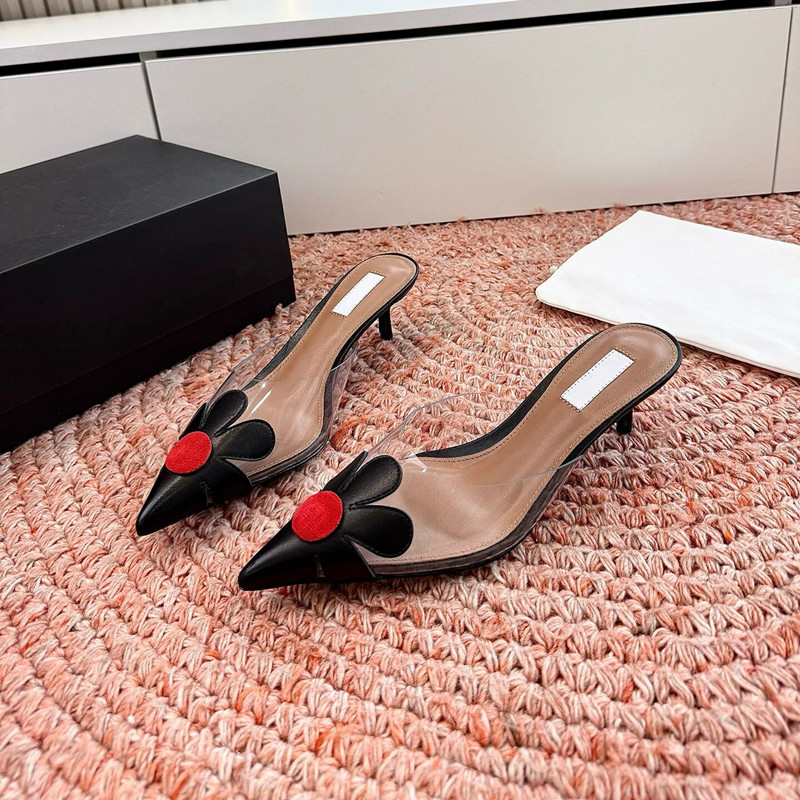 Casual Sandal Leather - Zapatillas transparentes con forma de corazón