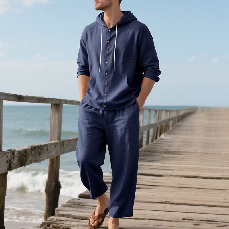 Conjunto de Playa de Lino para - Linen Shirt Breathable reseña y precio