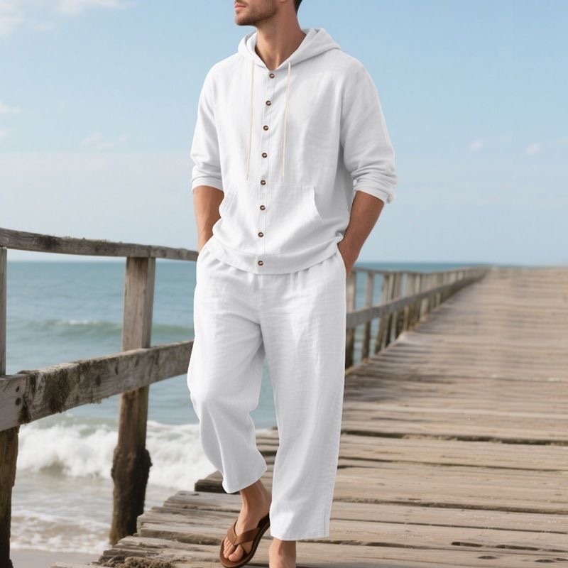 Conjunto de Playa de Lino para - Linen Shirt Breathable reseña y precio